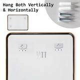 NNEDSZ 2 Set Wall Mirror Rectangular Aluminum Frame Bathroom 60x80cm GOLD