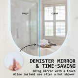 NNEDSZ LED Wall Mirror Oval Anti-Fog Bathroom 45x100cm