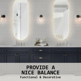 NNEDSZ LED Wall Mirror Oval Anti-Fog Bathroom 45x100cm