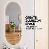 NNEDSZ LED Wall Mirror Oval Anti-Fog Bathroom 45x100cm