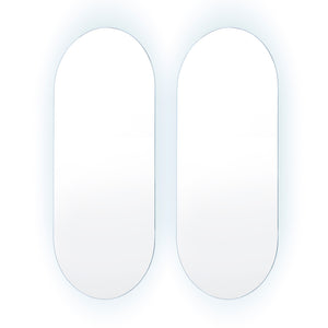 NNEDSZ 2 Set LED Wall Mirror Oval Anti-Fog Bathroom 45x100cm