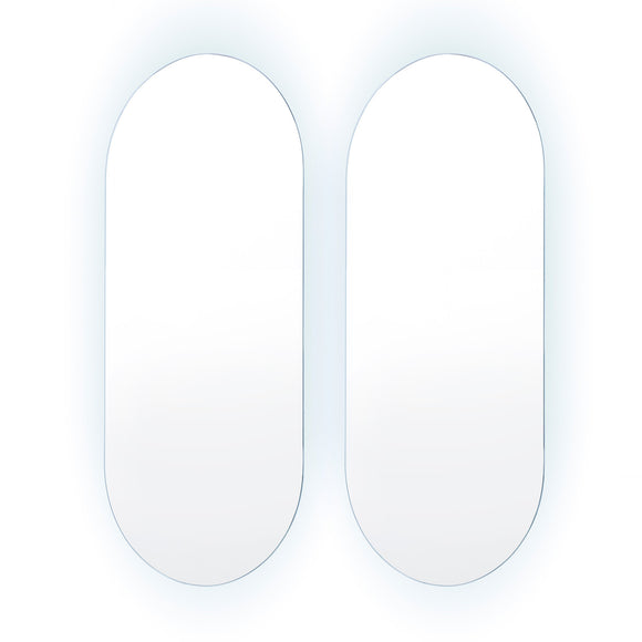 NNEDSZ 2 Set LED Wall Mirror Oval Anti-Fog Bathroom 45x100cm
