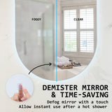 NNEDSZ 2 Set LED Wall Mirror Oval Anti-Fog Bathroom 45x100cm