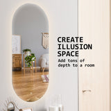NNEDSZ 2 Set LED Wall Mirror Oval Anti-Fog Bathroom 45x100cm