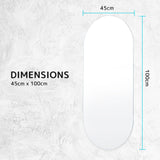 NNEDSZ 2 Set LED Wall Mirror Oval Anti-Fog Bathroom 45x100cm