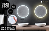 NNEDSZ LED Wall Mirror Round Anti-Fog Bathroom 50cm