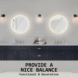 NNEDSZ LED Wall Mirror Round Anti-Fog Bathroom 50cm