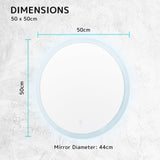 NNEDSZ LED Wall Mirror Round Anti-Fog Bathroom 50cm