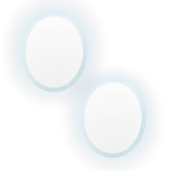 NNEDSZ 2 Set LED Wall Mirror Round Anti-Fog Bathroom 50cm