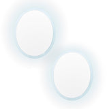 NNEDSZ 2 Set LED Wall Mirror Round Anti-Fog Bathroom 50cm