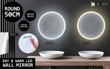 NNEDSZ 2 Set LED Wall Mirror Round Anti-Fog Bathroom 50cm