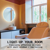 NNEDSZ 2 Set LED Wall Mirror Round Anti-Fog Bathroom 50cm