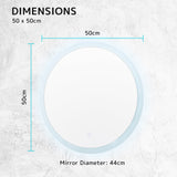 NNEDSZ 2 Set LED Wall Mirror Round Anti-Fog Bathroom 50cm