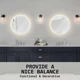 NNEDSZ LED Wall Mirror Round Anti-Fog Bathroom 60cm