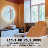 NNEDSZ LED Wall Mirror Round Anti-Fog Bathroom 60cm