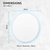 NNEDSZ LED Wall Mirror Round Anti-Fog Bathroom 60cm