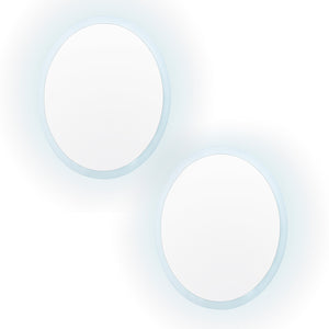 NNEDSZ 2 Set LED Wall Mirror Round Anti-Fog Bathroom 60cm