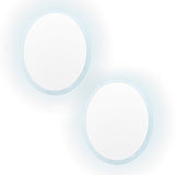 NNEDSZ 2 Set LED Wall Mirror Round Anti-Fog Bathroom 60cm