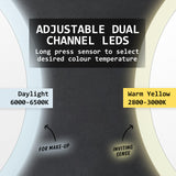 NNEDSZ 2 Set LED Wall Mirror Round Anti-Fog Bathroom 60cm