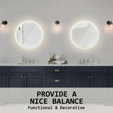 NNEDSZ 2 Set LED Wall Mirror Round Anti-Fog Bathroom 60cm