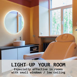 NNEDSZ 2 Set LED Wall Mirror Round Anti-Fog Bathroom 60cm