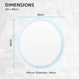 NNEDSZ 2 Set LED Wall Mirror Round Anti-Fog Bathroom 60cm