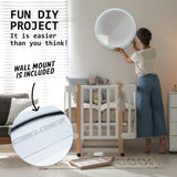 NNEDSZ 2 Set LED Wall Mirror Round Anti-Fog Bathroom 60cm