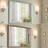 NNEDSZ 2 Set Wall Mirror Rectangular Frame Bathroom 70x90cm Antique Brown
