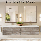 NNEDSZ 2 Set Wall Mirror Rectangular Frame Bathroom 70x90cm Antique Brown
