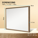 NNEDSZ 2 Set Wall Mirror Rectangular Frame Bathroom 70x90cm Antique Brown