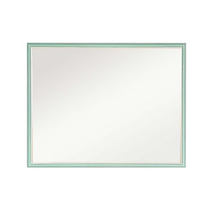 NNEDSZ Wall Mirror Rectangular Frame Bathroom 70x90cm Turquoise
