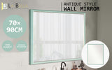 NNEDSZ Wall Mirror Rectangular Frame Bathroom 70x90cm Turquoise