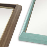 NNEDSZ Wall Mirror Rectangular Frame Bathroom 70x90cm Turquoise