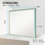 NNEDSZ Wall Mirror Rectangular Frame Bathroom 70x90cm Turquoise