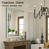 NNEDSZ Wall Mirror Rectangular Frame Bathroom 70x90cm Turquoise