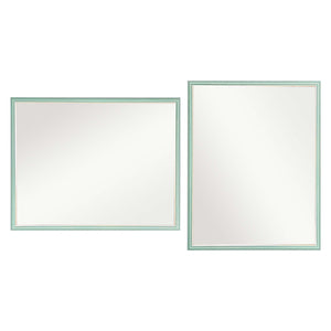 NNEDSZ 2 Set Wall Mirror Rectangular Frame Bathroom 70x90cm Turquoise