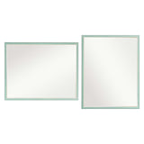 NNEDSZ 2 Set Wall Mirror Rectangular Frame Bathroom 70x90cm Turquoise