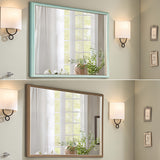 NNEDSZ 2 Set Wall Mirror Rectangular Frame Bathroom 70x90cm Turquoise
