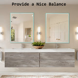 NNEDSZ 2 Set Wall Mirror Rectangular Frame Bathroom 70x90cm Turquoise
