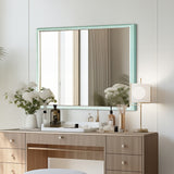 NNEDSZ 2 Set Wall Mirror Rectangular Frame Bathroom 70x90cm Turquoise