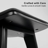NNEDSZ 2X Wooden Bar Stool Padded PU Leather Dining Chair KANSO 65cm BLACK
