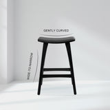 NNEDSZ 4X Wooden Bar Stool Padded PU Leather Dining Chair KANSO 65cm BLACK
