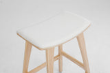 NNEDSZ 2X Wooden Bar Stool Padded Fabric Dining Chair KANSO 65cm BEIGE