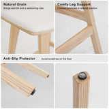 NNEDSZ 2X Wooden Bar Stool Padded Fabric Dining Chair KANSO 65cm BEIGE