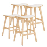 NNEDSZ 4X Wooden Bar Stool Padded Fabric Dining Chair KANSO 65cm BEIGE