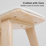 NNEDSZ 4X Wooden Bar Stool Padded Fabric Dining Chair KANSO 65cm BEIGE