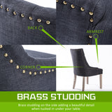 NNEDSZ 4X French Provincial Dining Chair Oak Leg AMOUR BLACK