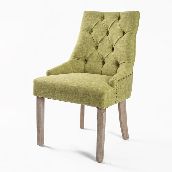 NNEDSZ French Provincial Dining Chair Oak Leg AMOUR GREEN