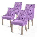 NNEDSZ 4X French Provincial Dining Chair Oak Leg AMOUR VIOLET