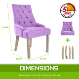 NNEDSZ 4X French Provincial Dining Chair Oak Leg AMOUR VIOLET